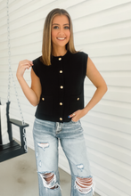 Load image into Gallery viewer, Sully Sleeveless Knit Vest - Black