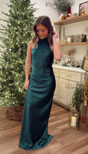 Load image into Gallery viewer, Gabriella Satin Maxi Dress - Hunter Green