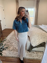 Load image into Gallery viewer, Della Denim V-Neck Top
