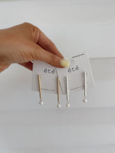 Load image into Gallery viewer, Emma Bar Pearl Earrings