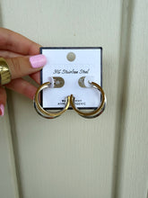 Load image into Gallery viewer, Mallory Two Toned Triple Hoop Earrings