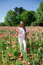 Load image into Gallery viewer, Fringe High Rise White Jeans