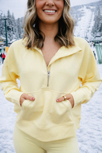 Load image into Gallery viewer, Sloane Ribbed Quarter Zip Top - Yellow