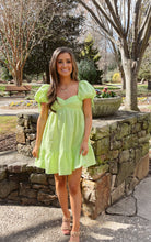 Load image into Gallery viewer, Kelsey Baby Doll Dress - Lime