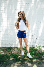 Load image into Gallery viewer, Jordyn Striped Athletic Shorts - Navy