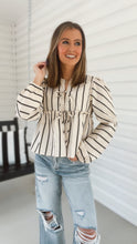 Load image into Gallery viewer, Tia Striped Tie Blouse