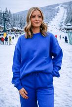 Load image into Gallery viewer, Aspen Oversized Fleece Crewneck - Blue
