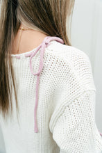 Load image into Gallery viewer, Just A Girl Ribbon Sweater
