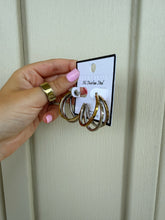 Load image into Gallery viewer, Mallory Two Toned Triple Hoop Earrings
