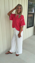 Load image into Gallery viewer, Georgia Short Sleeve Striped Sweater Cardigan
