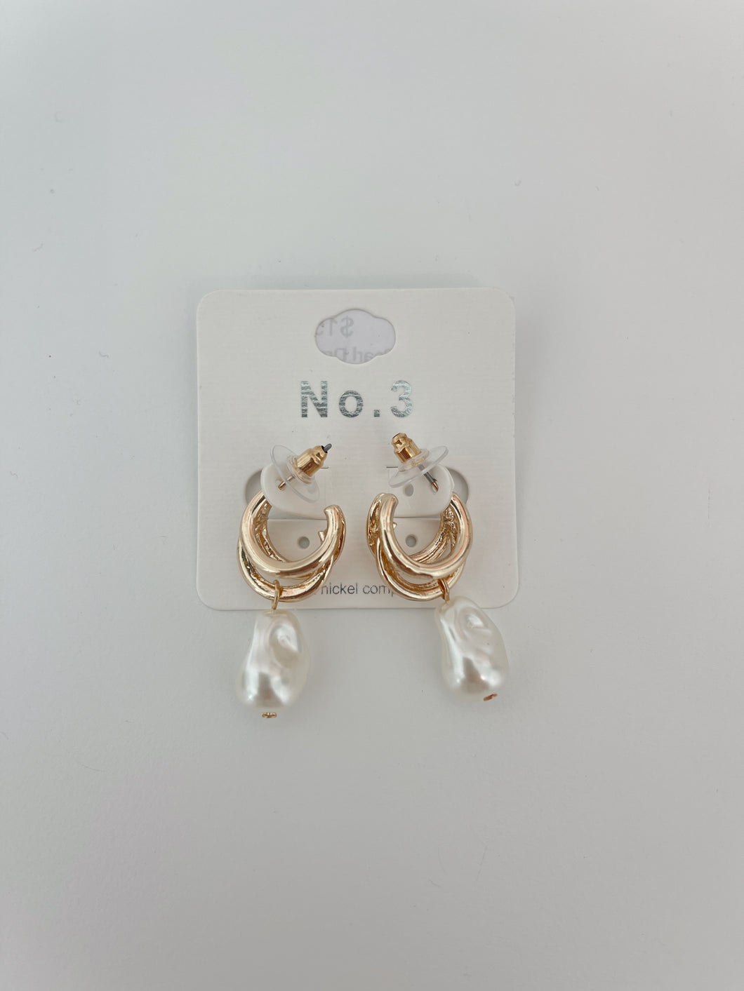 Sadie Pearl Drop Hoop Earrings