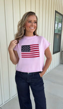Load image into Gallery viewer, Lainey Sleeveless American Flag Sweater
