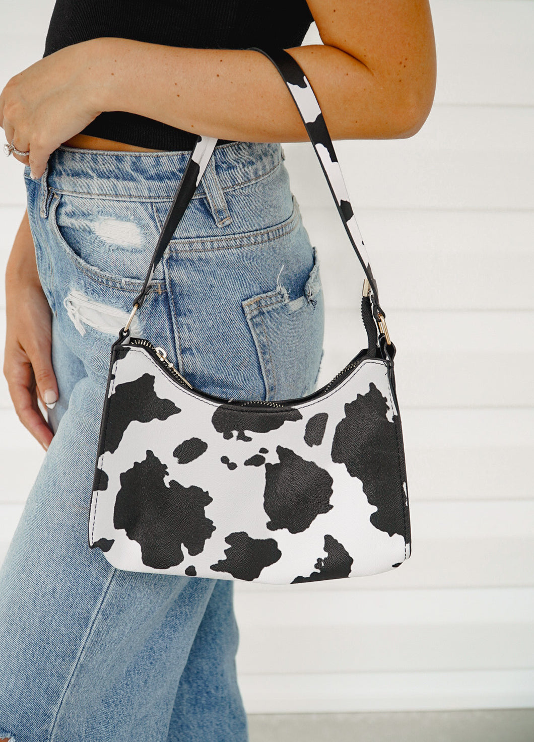 Cow Print Shoulder Bag