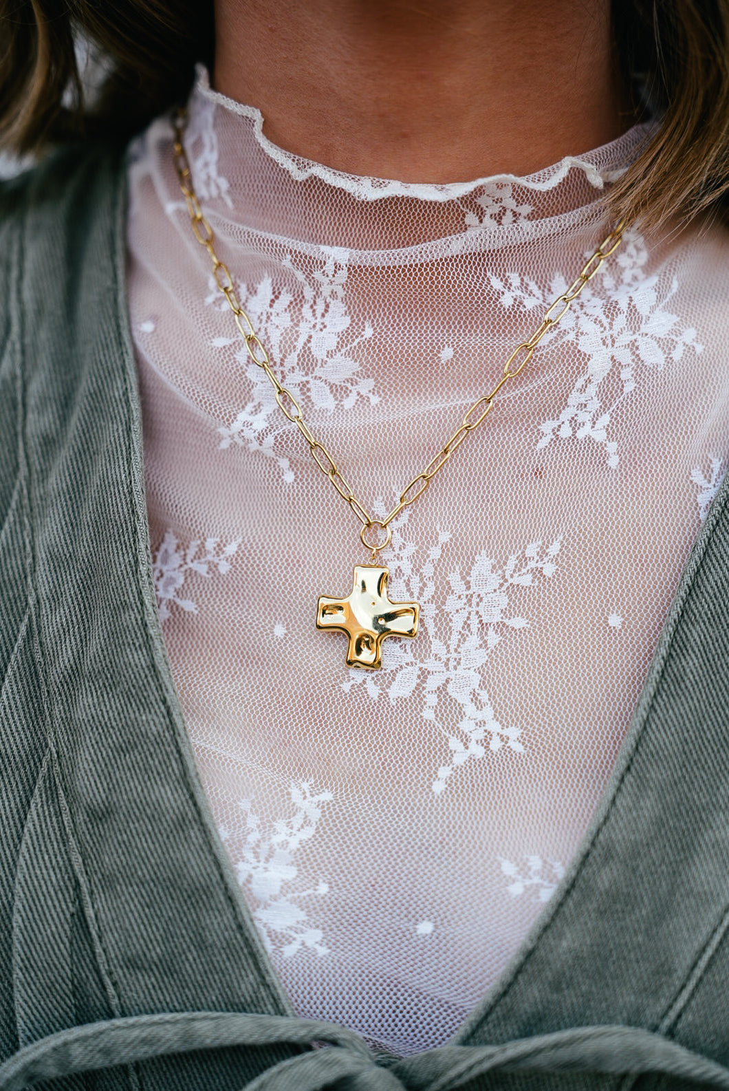 Kady Gold Cross Chain Necklace