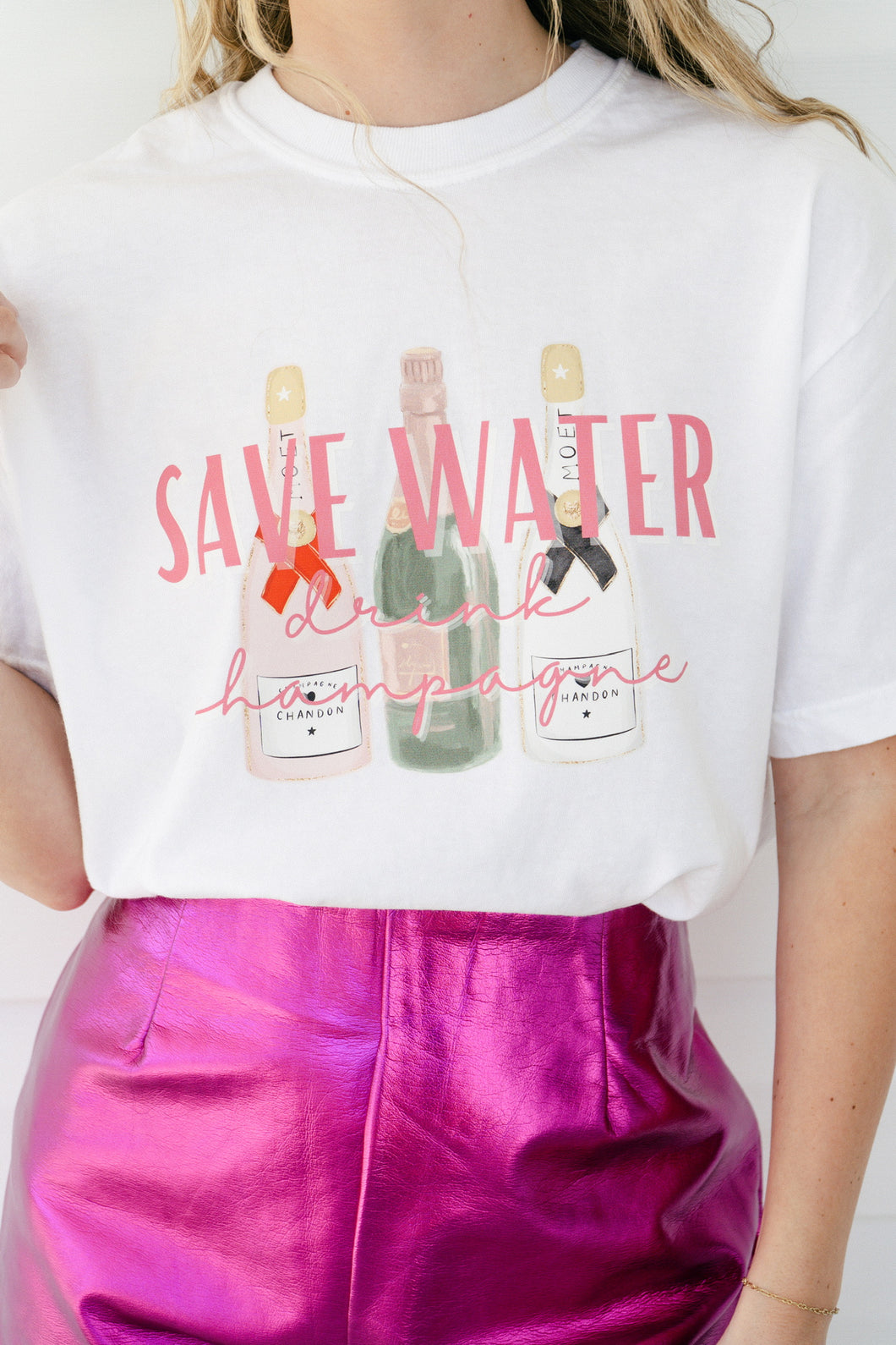 Save Water Drink Champagne Graphic Tee