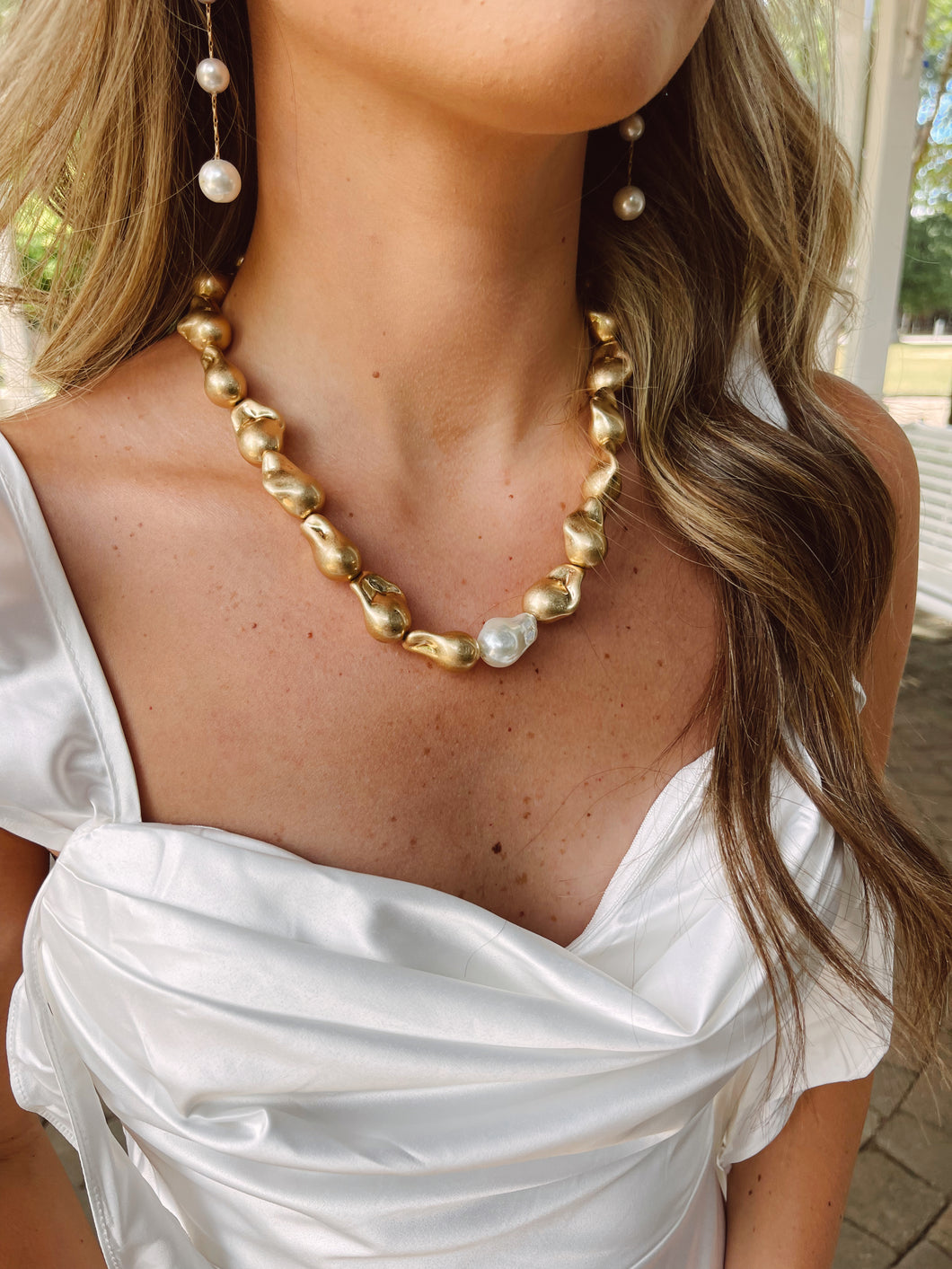 Lulu Baroque Bead & Pearl Necklace