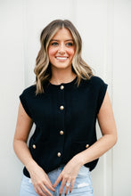 Load image into Gallery viewer, Sully Sleeveless Knit Vest - Black
