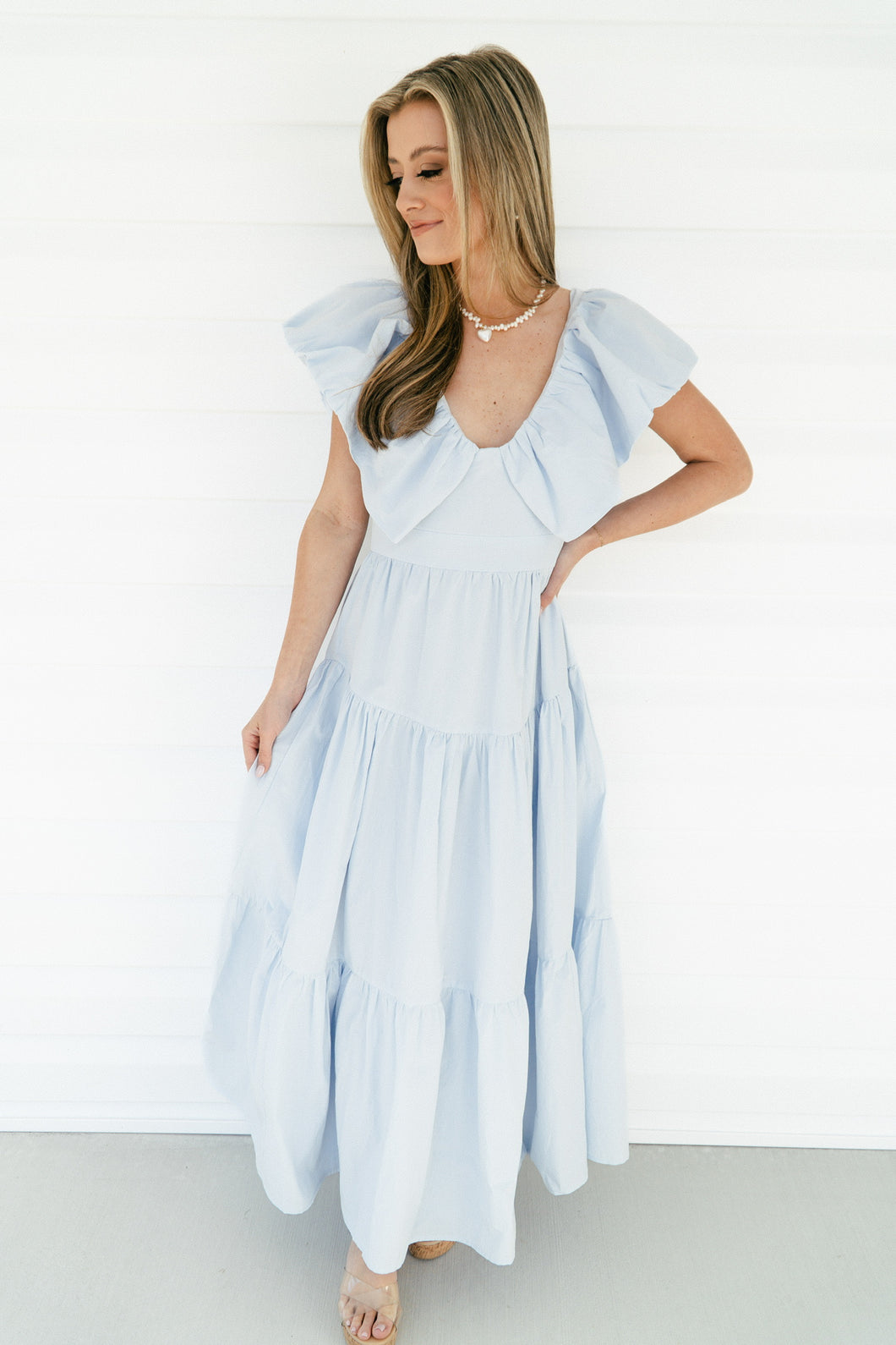 Something Blue Tiered Maxi Dress