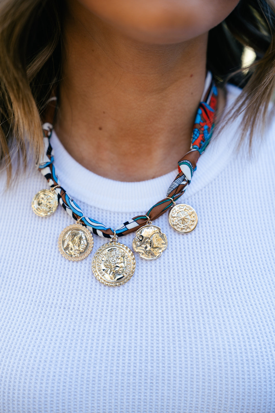 Denver Coin Scarf Necklace