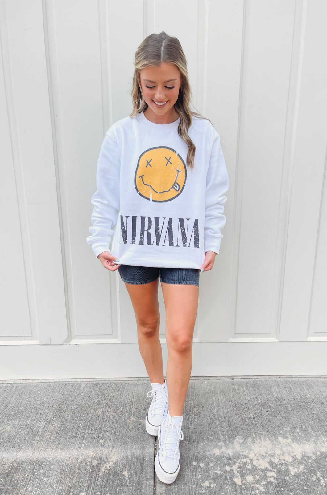 Graphic Band Printed Crewneck