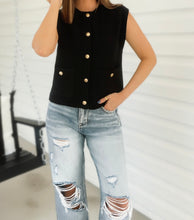 Load image into Gallery viewer, Sully Sleeveless Knit Vest - Black
