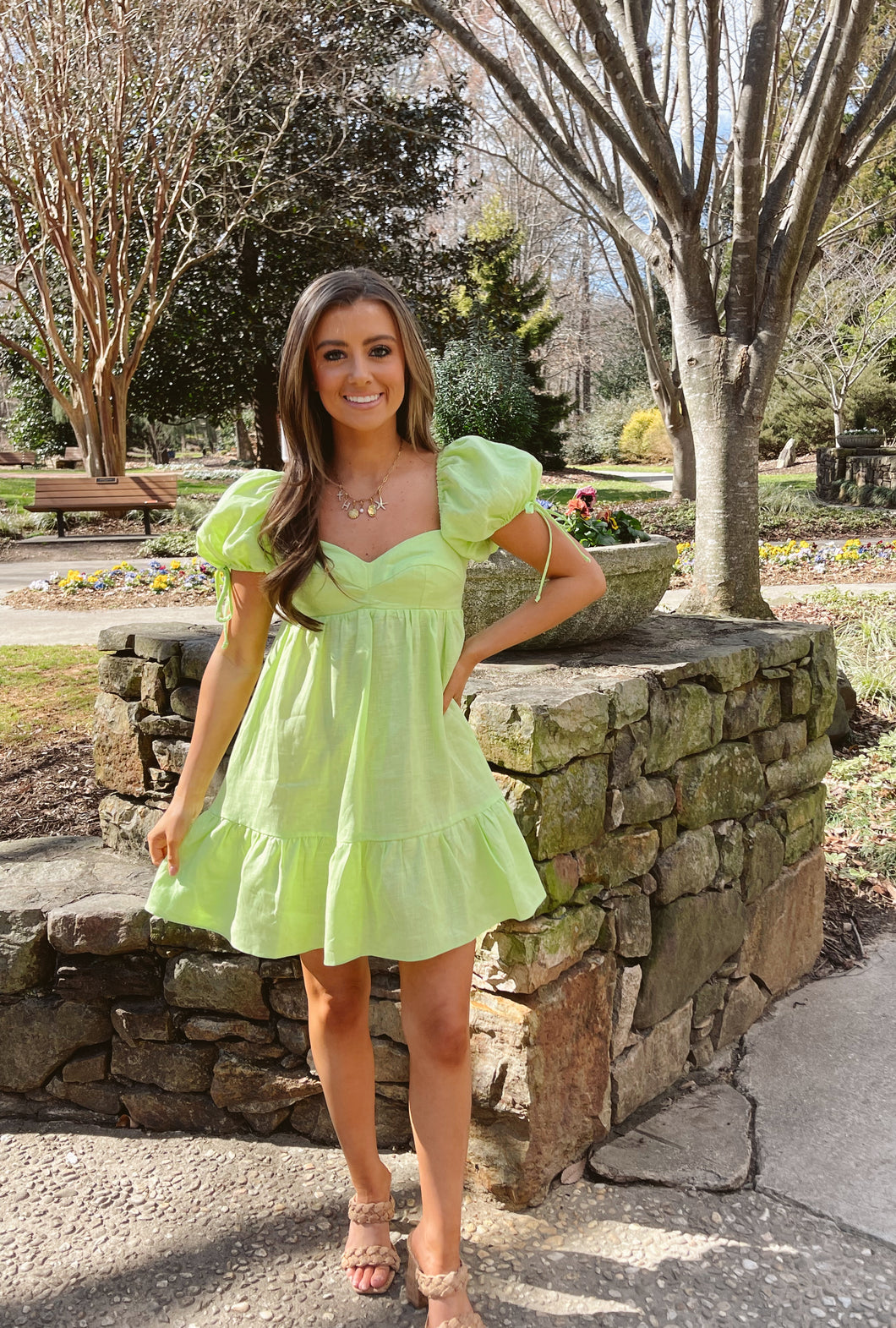 Kelsey Baby Doll Dress - Lime Hope E Boutique Kelsey Baby Doll Dress - Lime Hope E Boutique