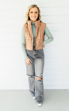 Load image into Gallery viewer, Glossy Puffer Vest-Tan
