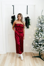 Load image into Gallery viewer, Cranberry Spritz Satin Jumpsuit
