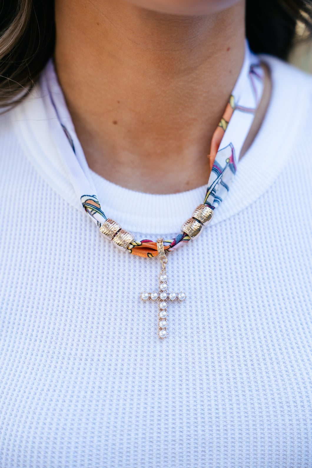 Clara Cross Scarf Necklace