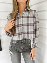 Load image into Gallery viewer, Autumn Occasion Cropped Flannel
