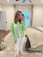 Load image into Gallery viewer, Birdie Oversized Knit Cardigan - Lime
