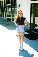 Load image into Gallery viewer, Liberty Flag Patched Crop Top

