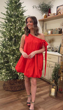Load image into Gallery viewer, Ember One Shoulder Mini Dress - Red
