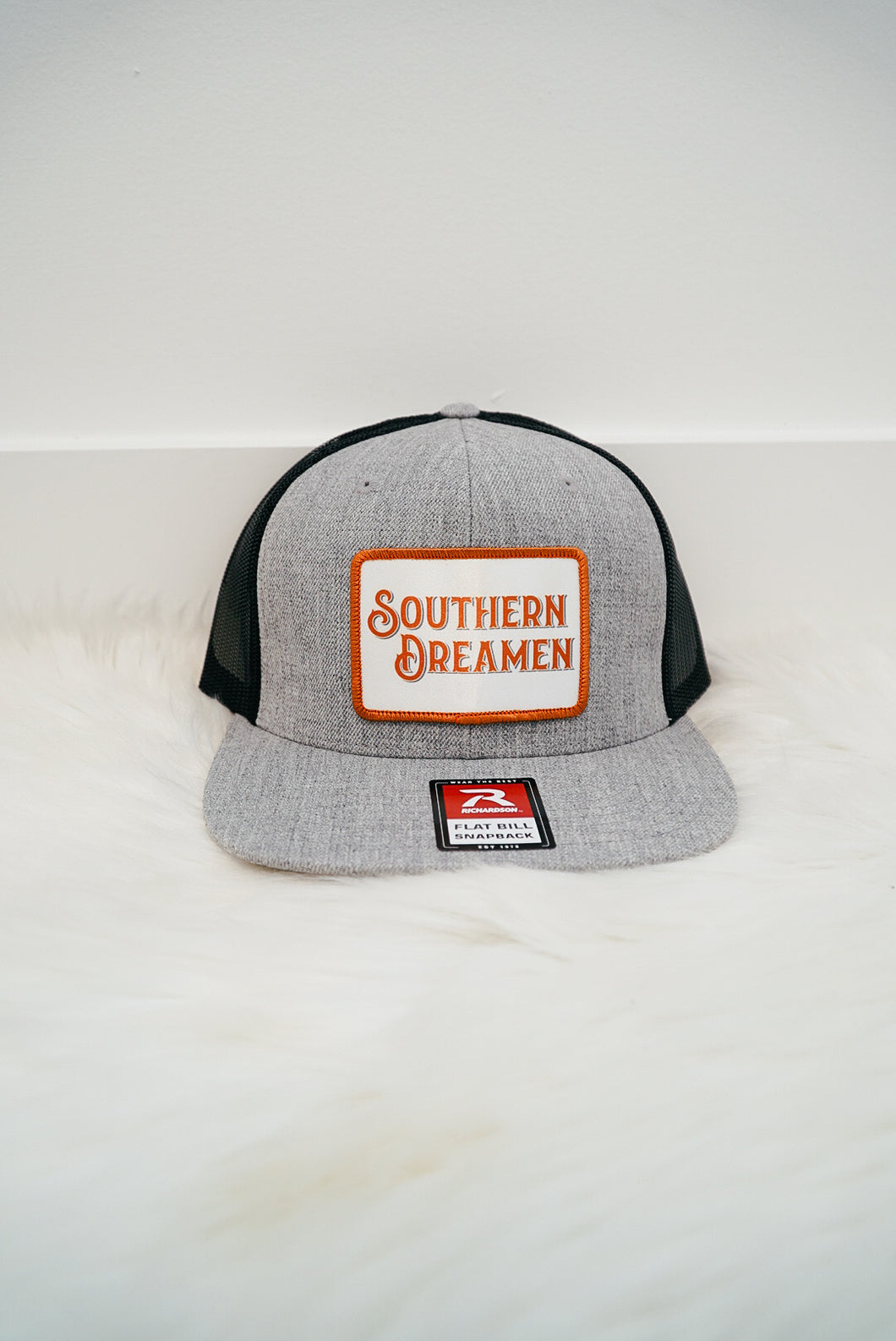 Gray and Orange Trucker Hat