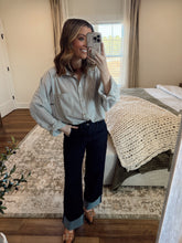 Load image into Gallery viewer, Pres Oversized Stripe Button Down Top
