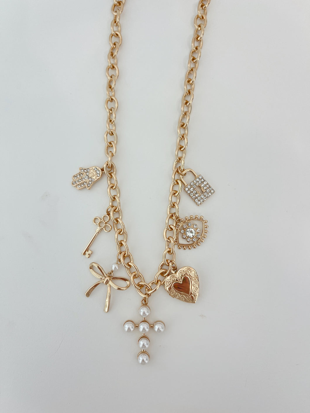 Shayleigh Pearl Charm Necklace