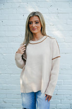 Load image into Gallery viewer, Coffee Shop Crush Piped Sweater
