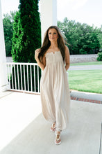 Load image into Gallery viewer, Raegan Smocked Button Front Jumpsuit
