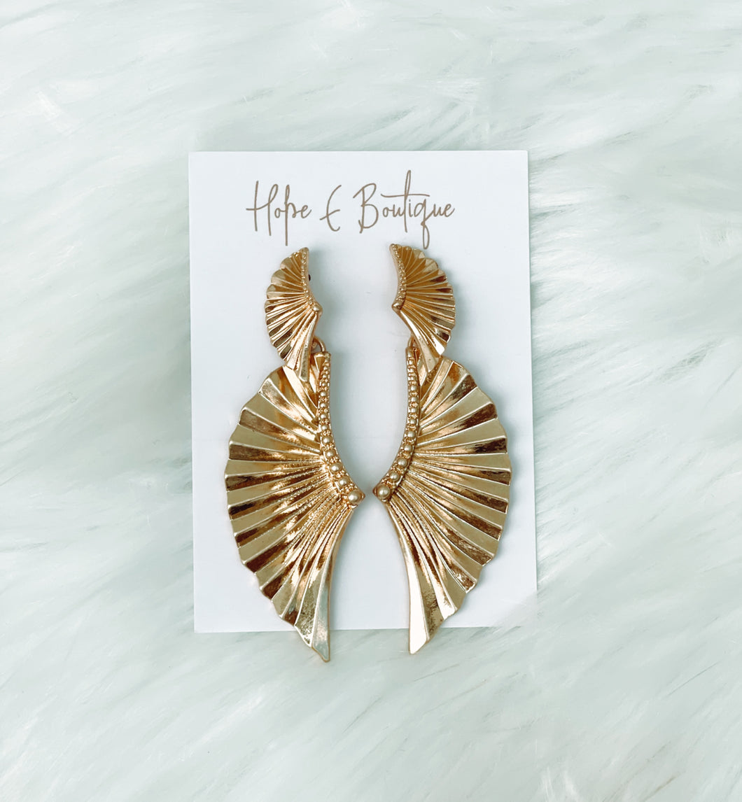 Fashion Statement Gold Dangle Earrings