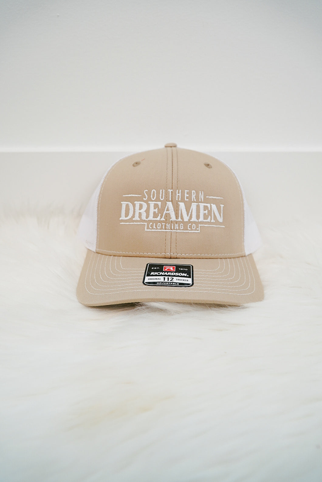 Khaki and White Trucker Hat