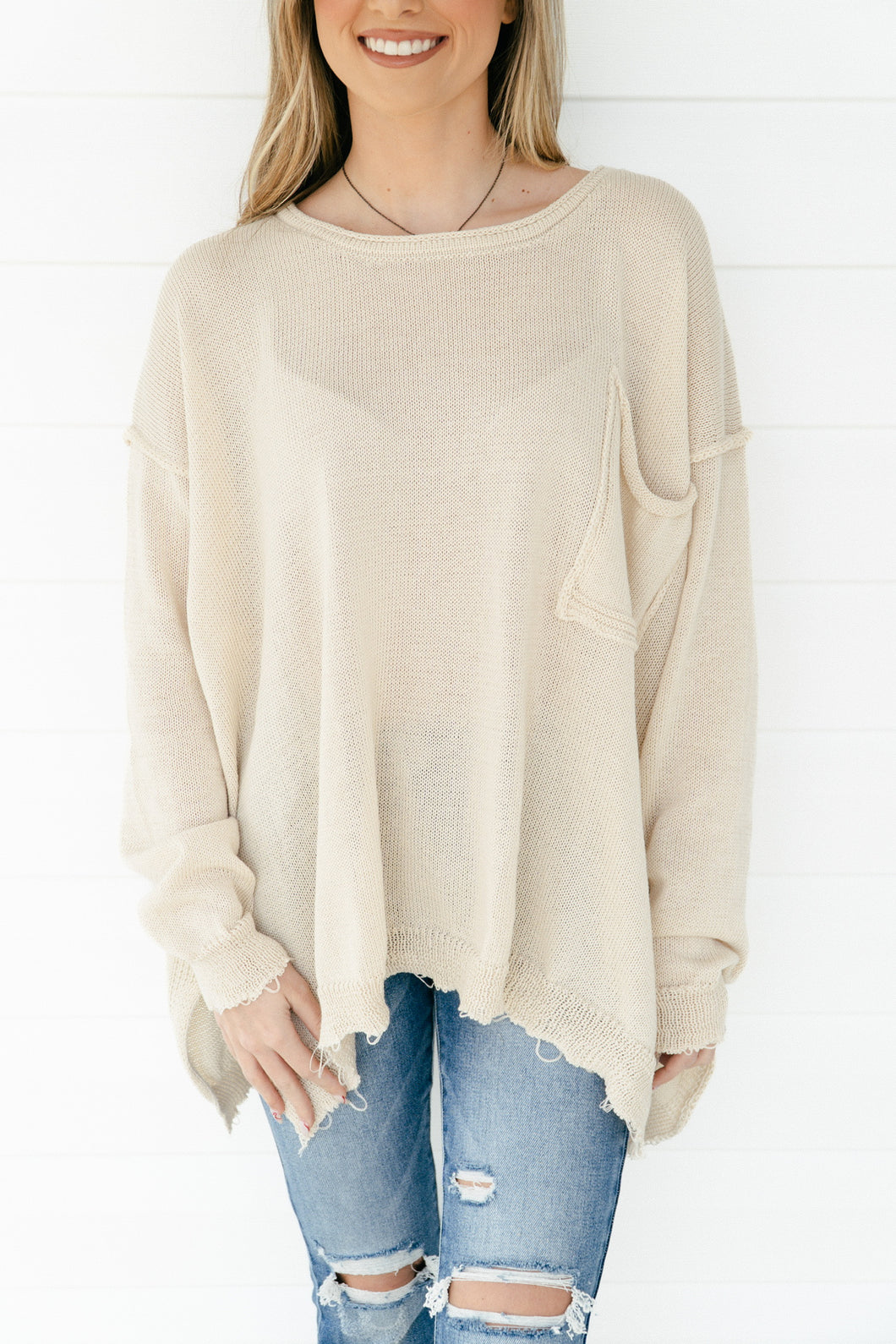 Coming In Hot Lightweight Sweater - Oatmeal