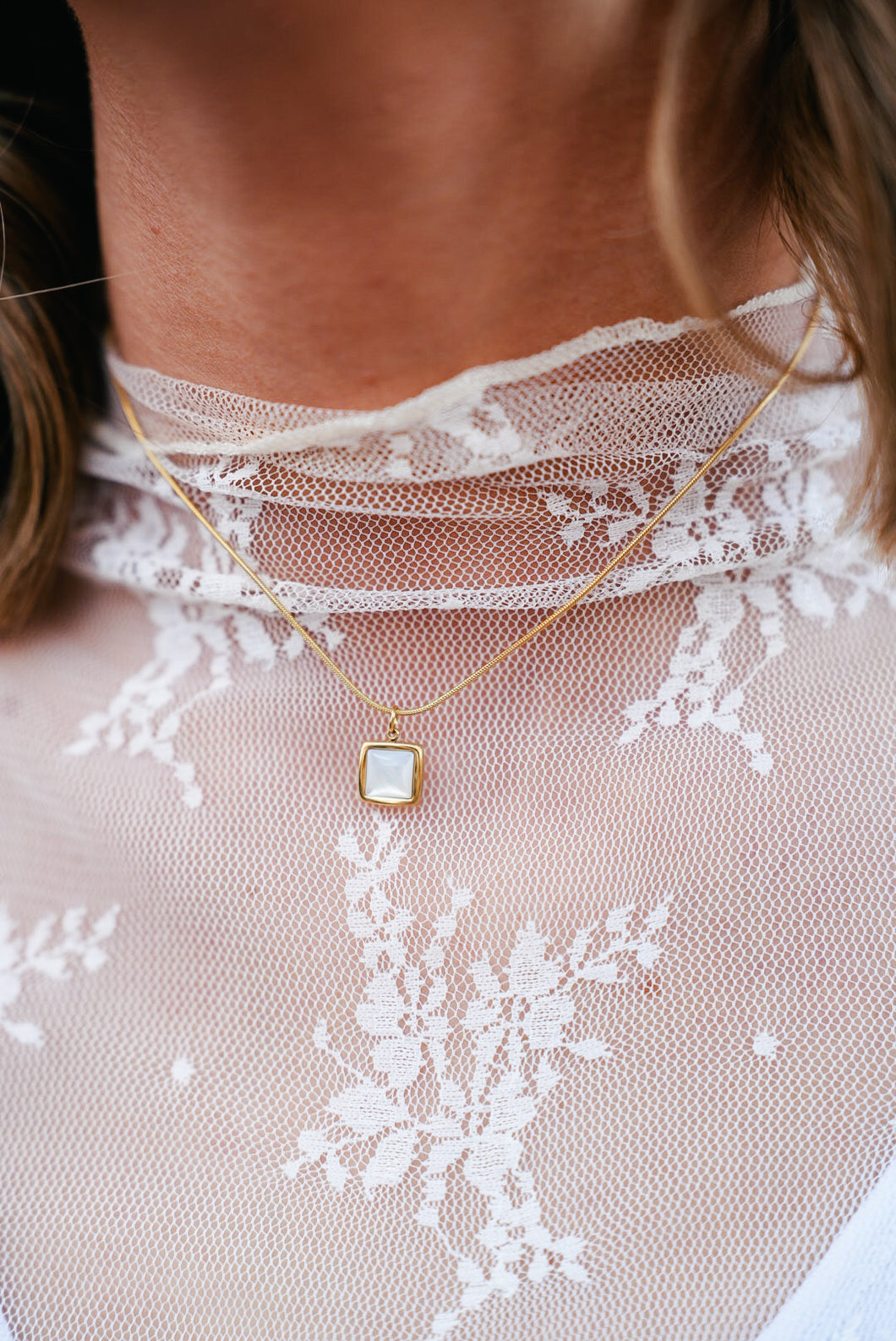 Stacy Square Shell Necklace