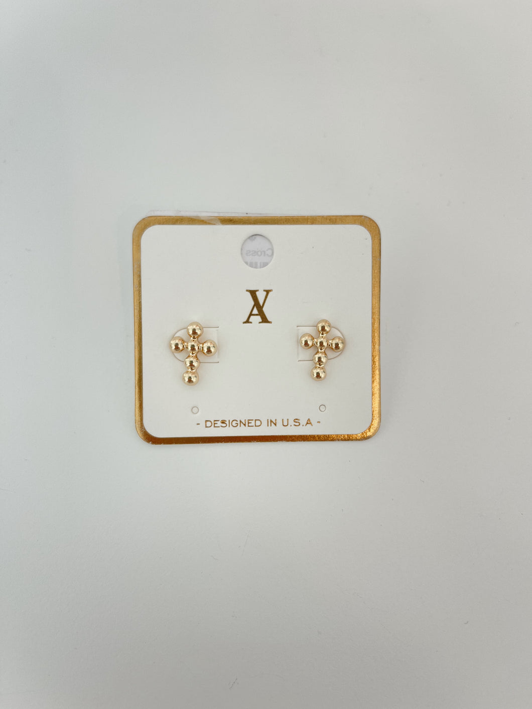 Ava Mini Cross Stud Earrings