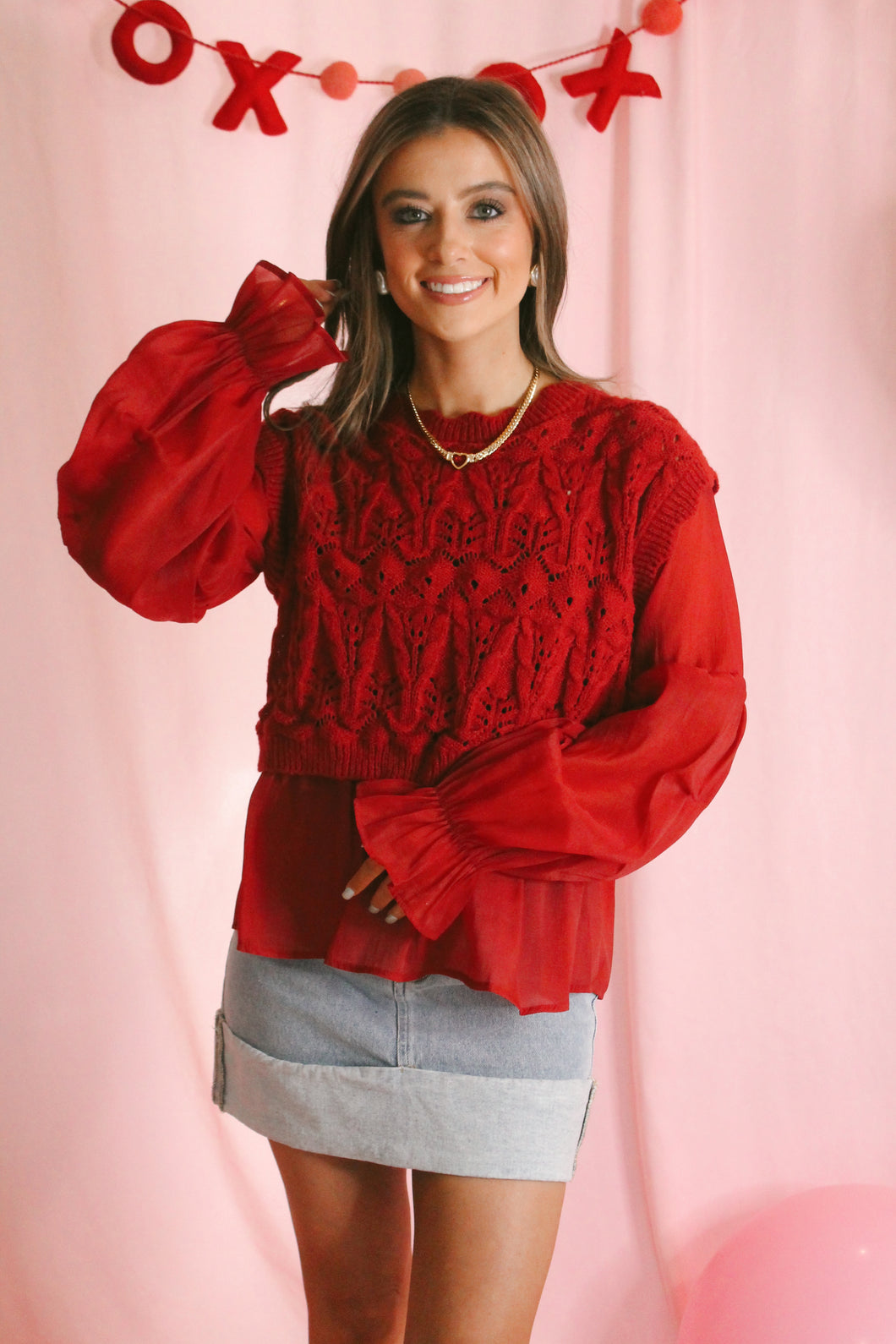 Rose Crochet Layered Top