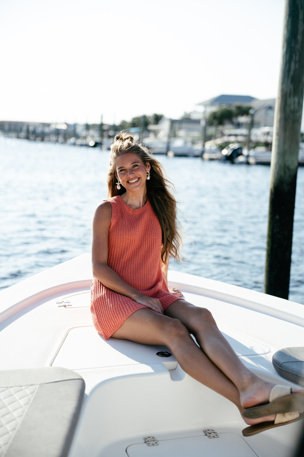 Bodhi Sleeveless Sweater Set - Coral