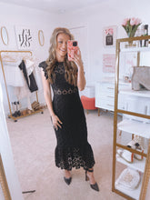 Load image into Gallery viewer, Classy Girl Eyelet Midi Dress
