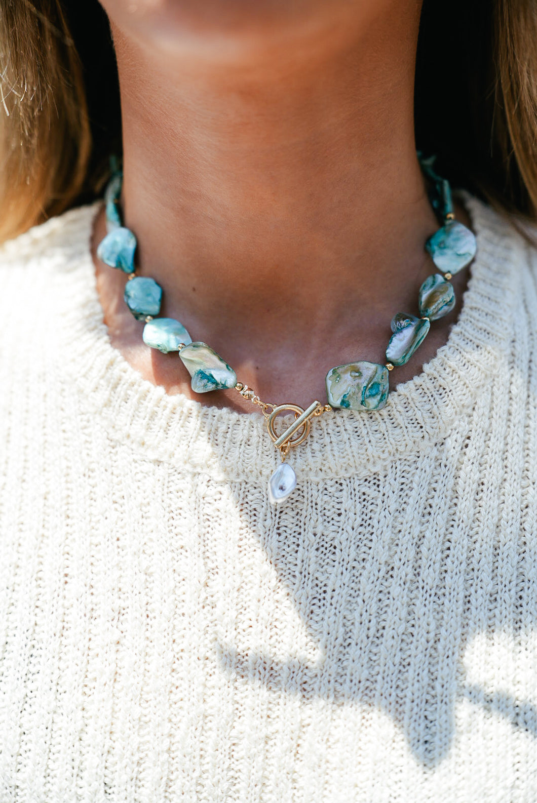Elsie Stone Statement Necklace - Blue