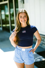 Load image into Gallery viewer, Liberty Flag Patched Crop Top
