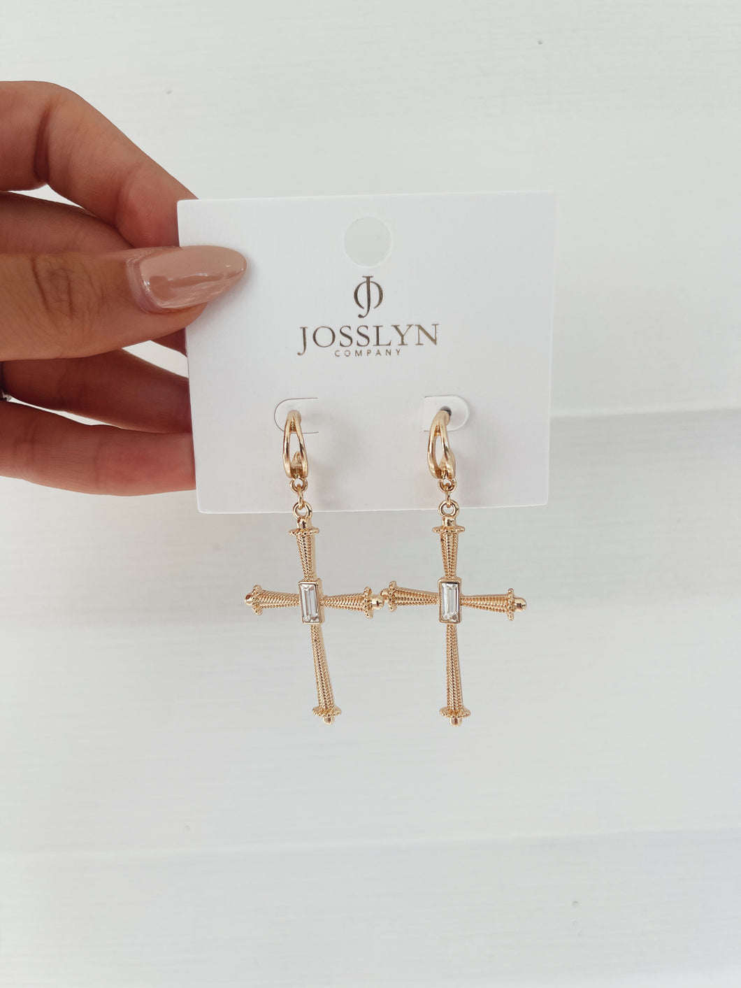 Cross Rhinestone Earrings