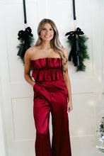 Load image into Gallery viewer, Cranberry Spritz Satin Jumpsuit
